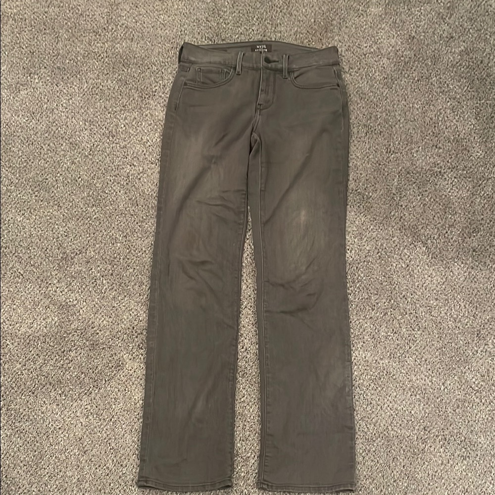 NYDJ Chico's Dark Gray Denim Pants jeans straight leg size 2 lift and tuck tech